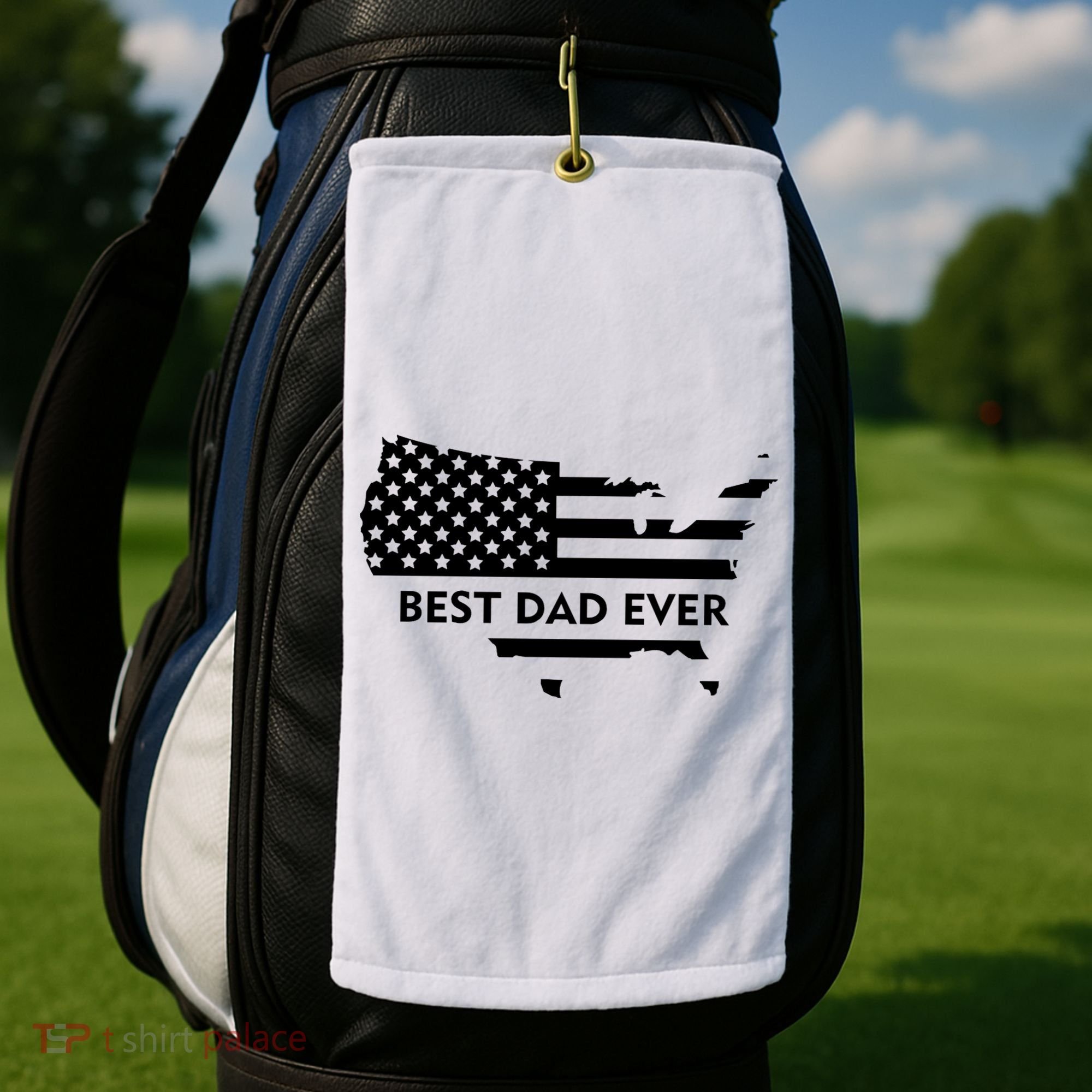Best Dad Ever Patriot USA Flag Golf Towel