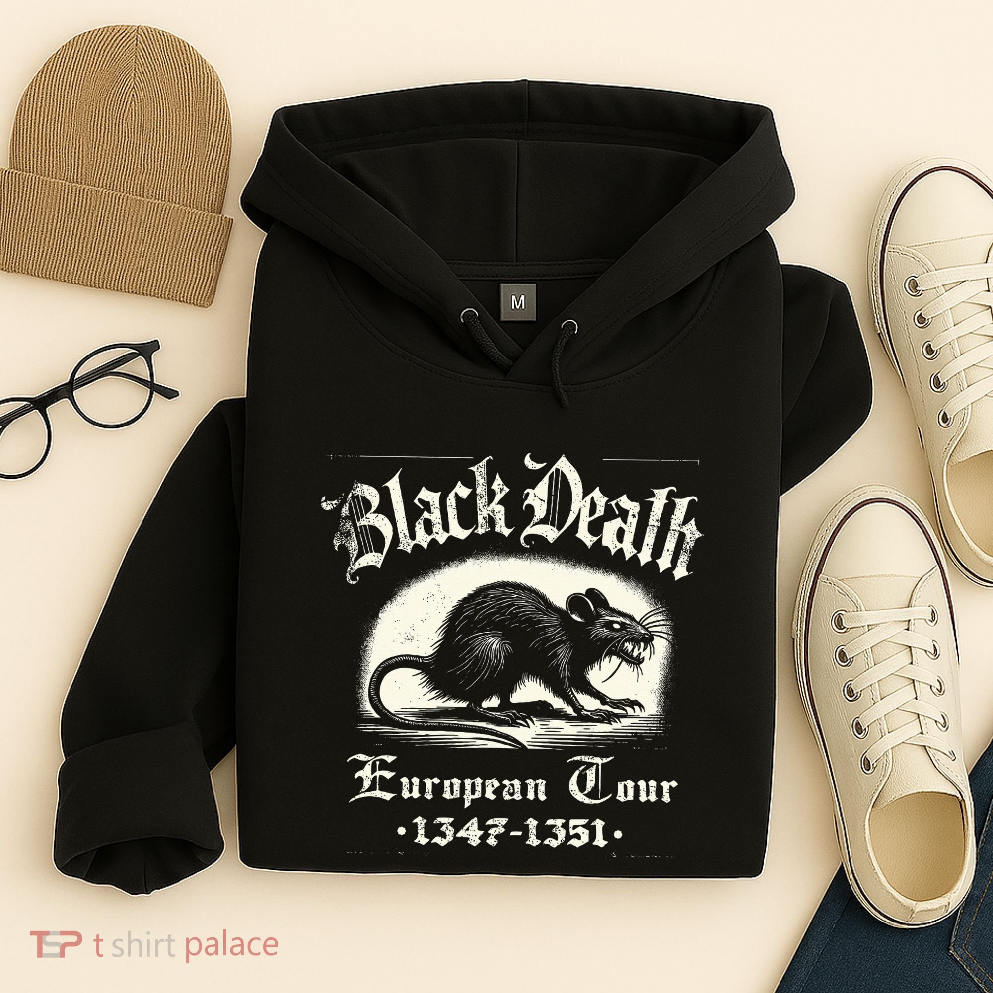 Black Death European Plague Rat Medieval History Hoodie