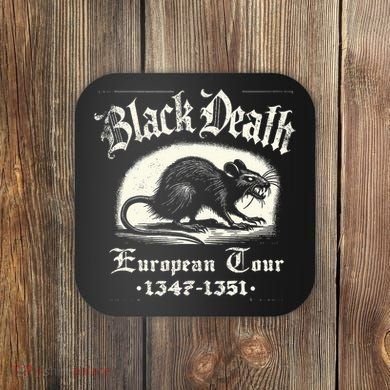 Black Death European Plague Rat Medieval History Coaster
