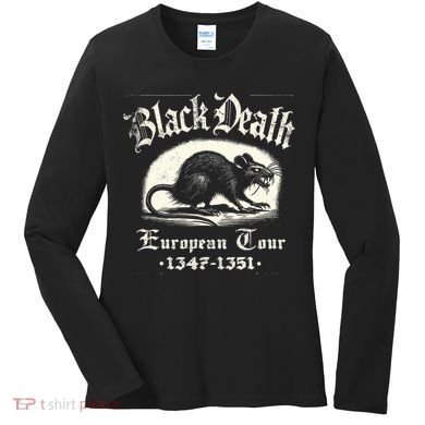 Black Death European Plague Rat Medieval History Women's Long Sleeve Shirt