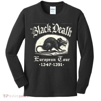 Black Death European Plague Rat Medieval History Kids Long Sleeve Shirt