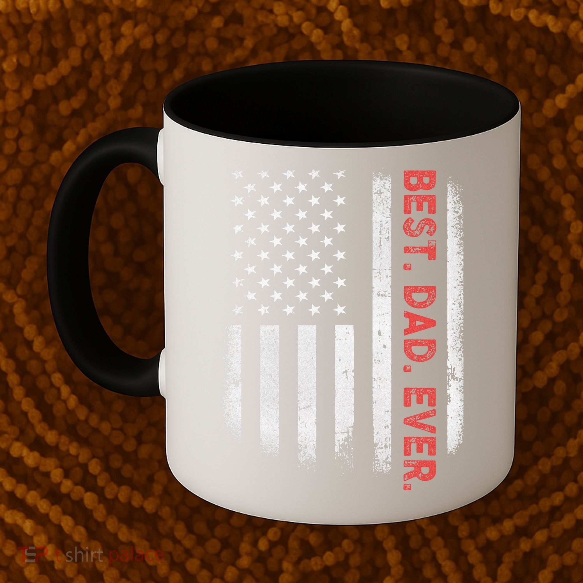 Best Dad Ever With US American Flag Gift For Fathers Day Coffee Mug