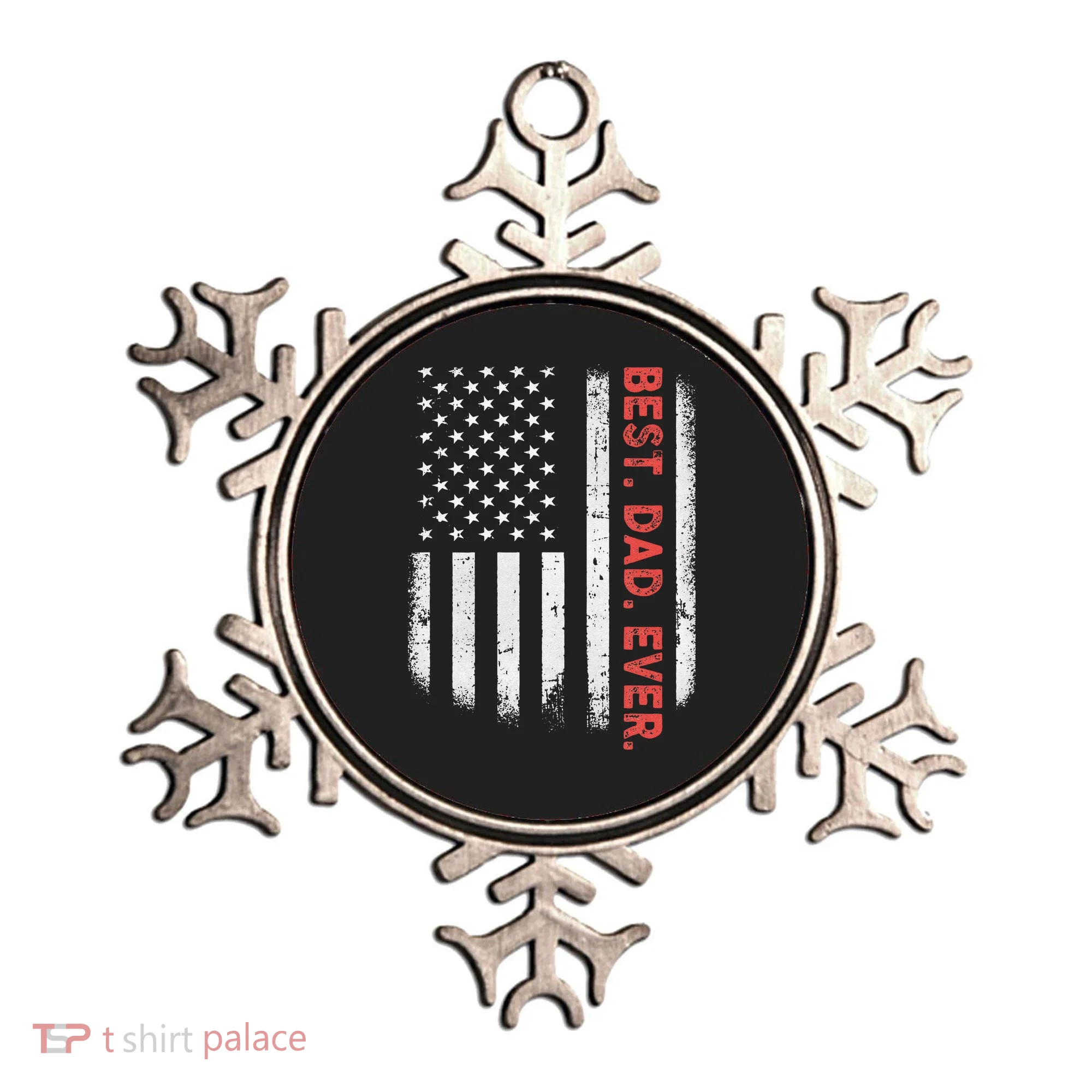 Best Dad Ever With US American Flag Gift For Fathers Day Ornament