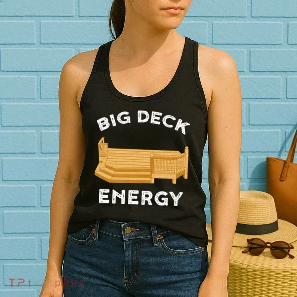 Big Deck Energy Backyard Deck Patio Funny Women's Tank Top