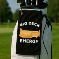 Big Deck Energy Backyard Deck Patio Funny Golf Towel thumb 2