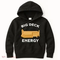 Big Deck Energy Backyard Deck Patio Funny Kids Hoodie thumb 0