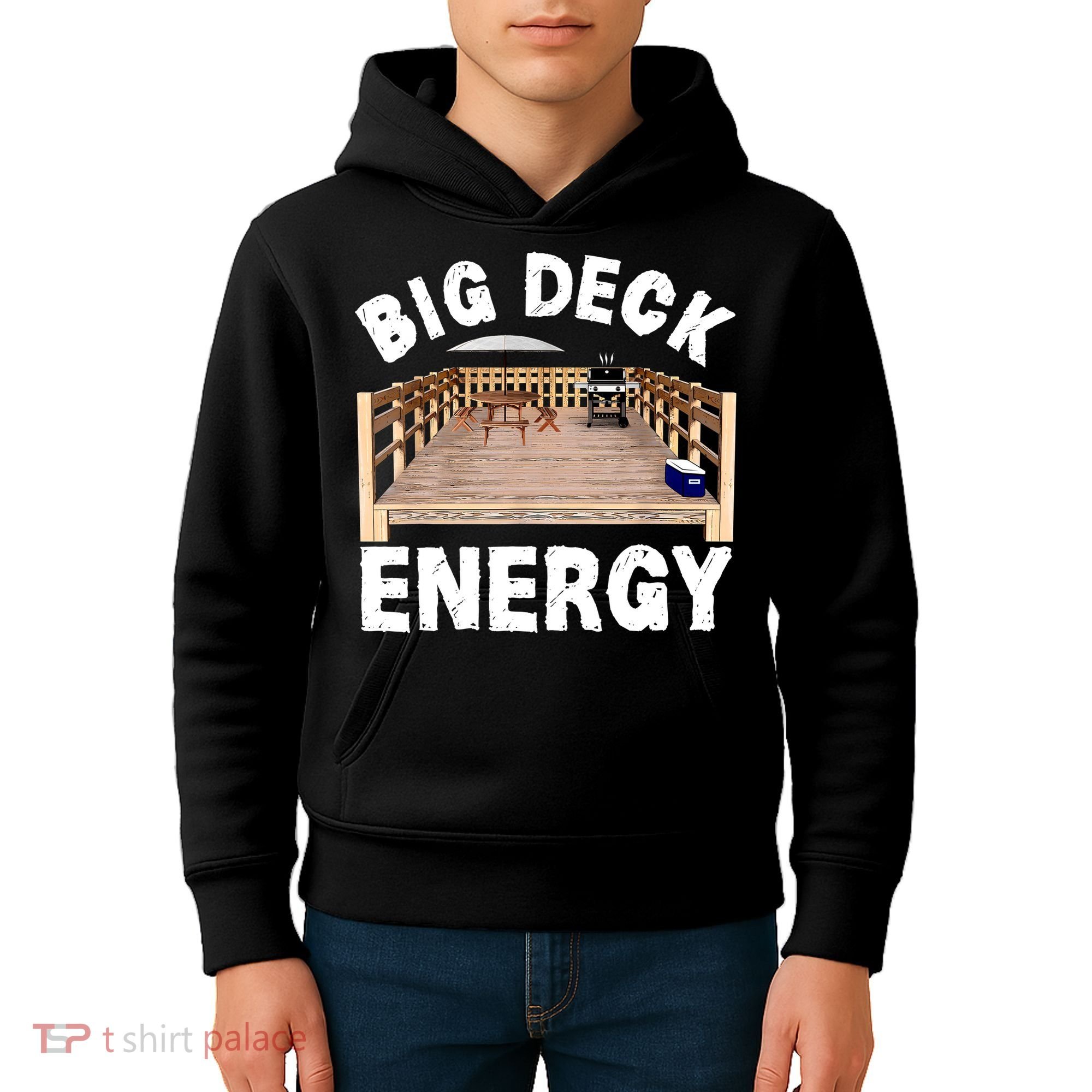 Big Deck Energy Funny Kids Hoodie