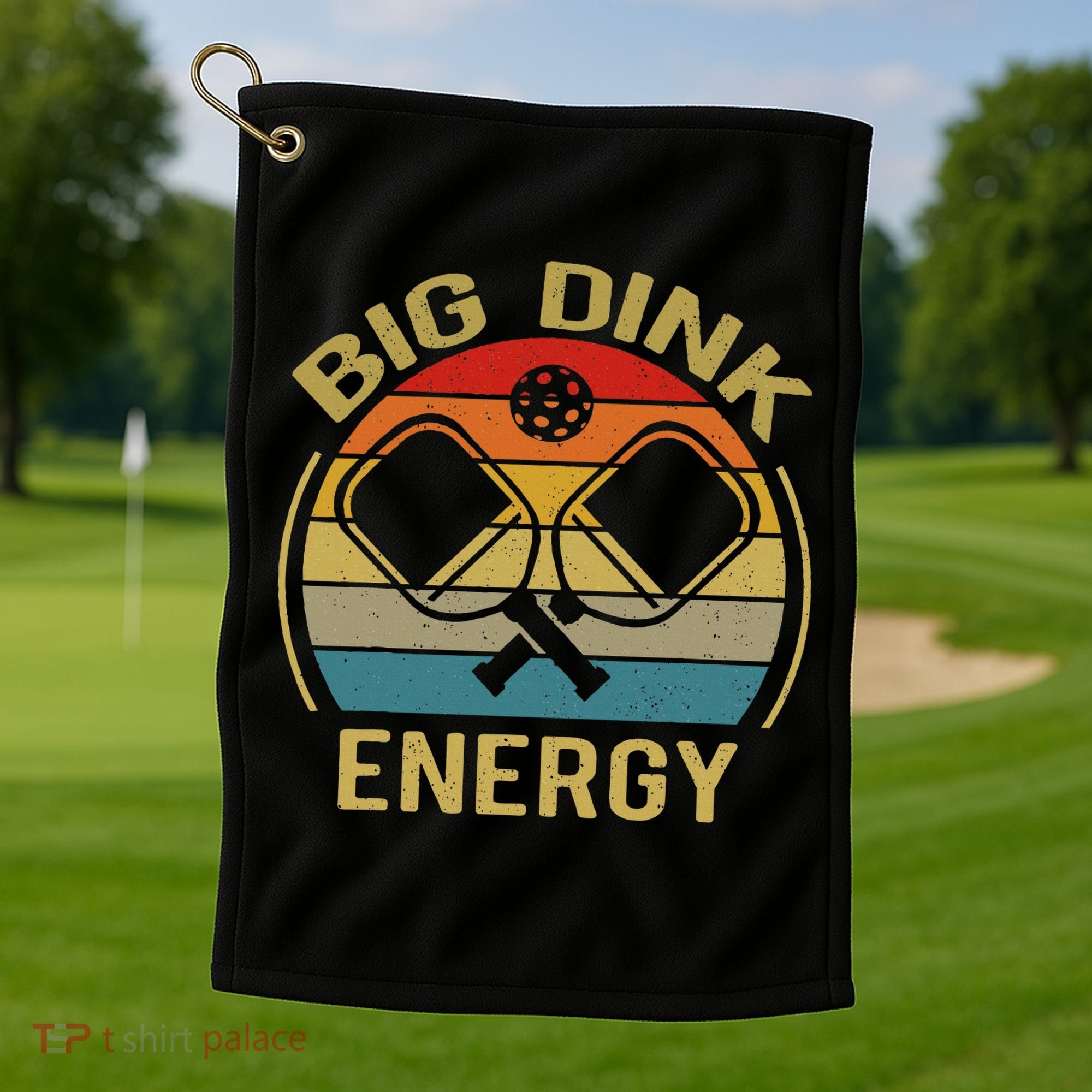 Big Dink Energy Funny Pickleball Mom Dad Golf Towel