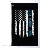 Best Daddy Ever Flag Best Dad Ever American Flag Golf Towel thumb 0