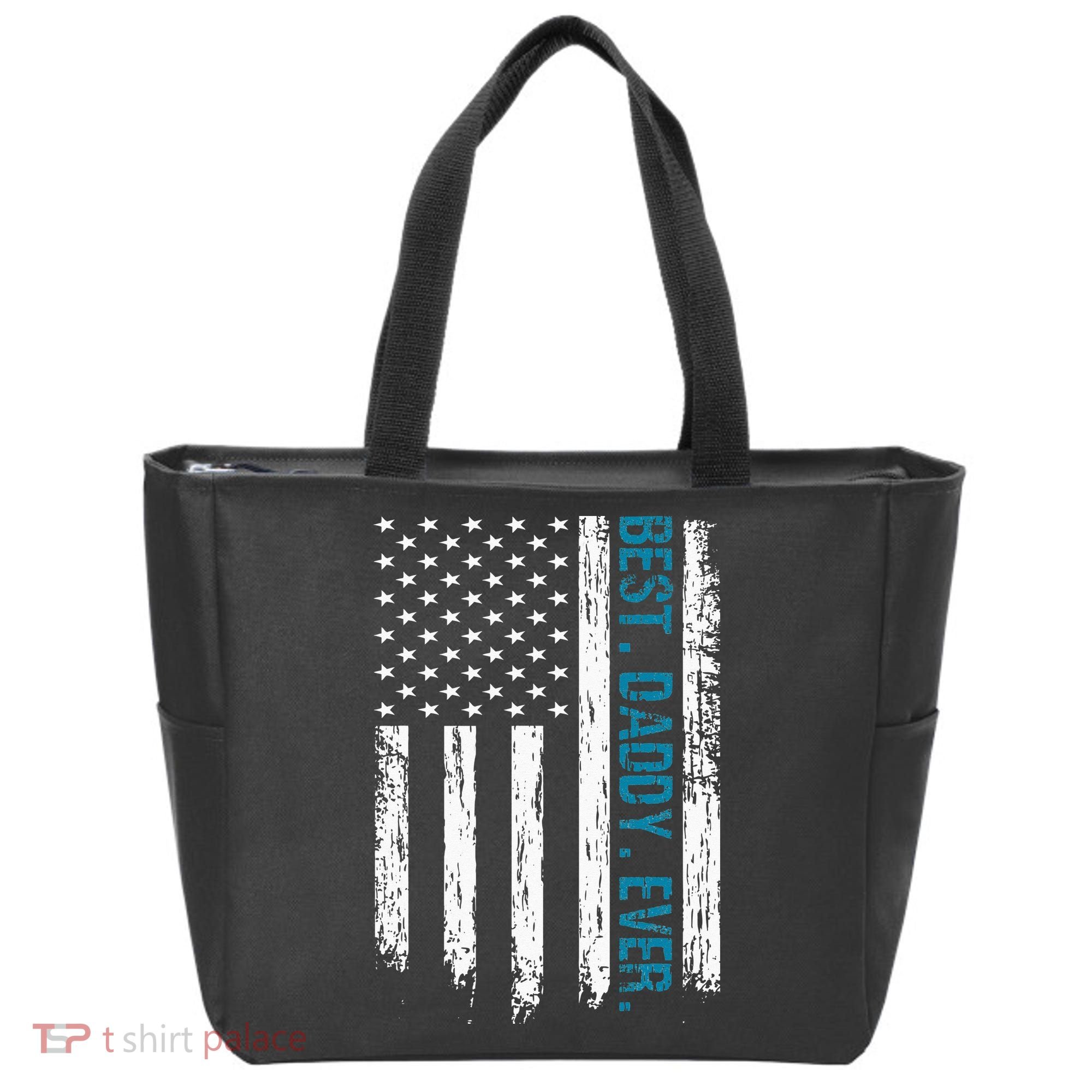 Best Daddy Ever Flag Best Dad Ever American Flag Tote Bag