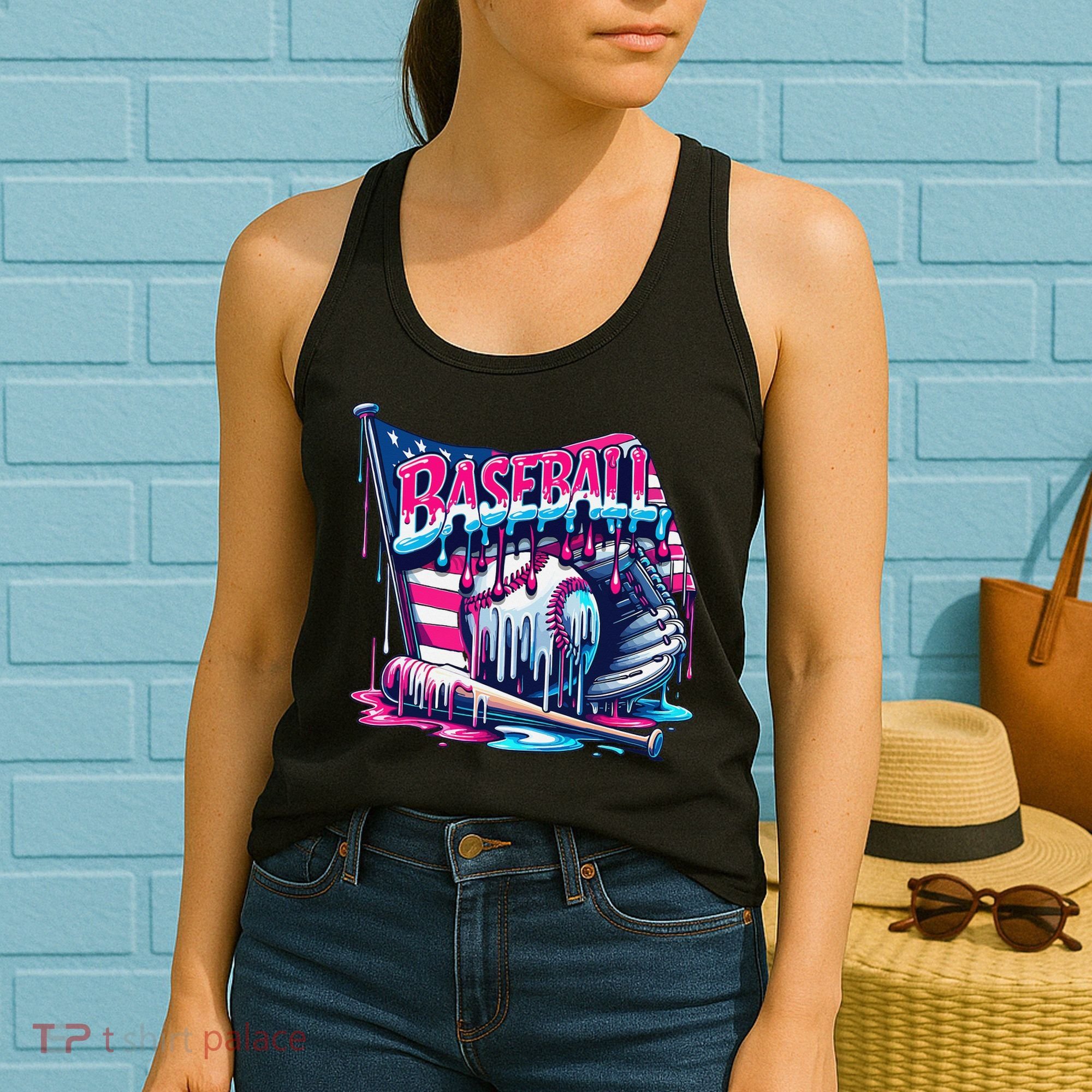 Baseball Drip For Ice Cream Drip Bat Baseball Women's Tank Top