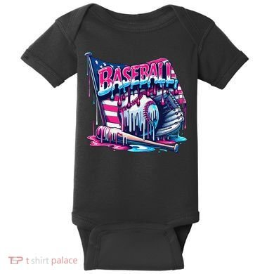 Baseball Drip For Ice Cream Drip Bat Baseball Baby Bodysuit
