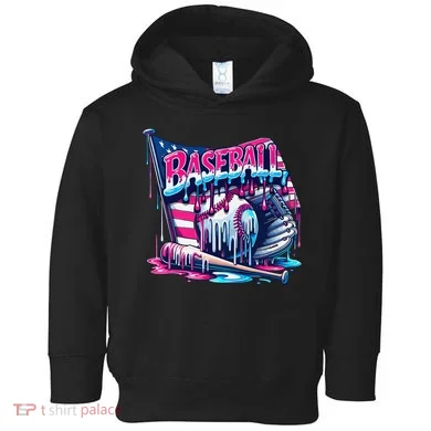 Baseball Drip For Ice Cream Drip Bat Baseball Toddler Hoodie