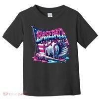 Baseball Drip For Ice Cream Drip Bat Baseball Toddler T-Shirt thumb 0