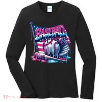 Baseball Drip For Ice Cream Drip Bat Baseball Women's Long Sleeve Shirt thumb 0