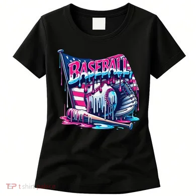 Baseball Drip For Ice Cream Drip Bat Baseball Women's T-Shirt