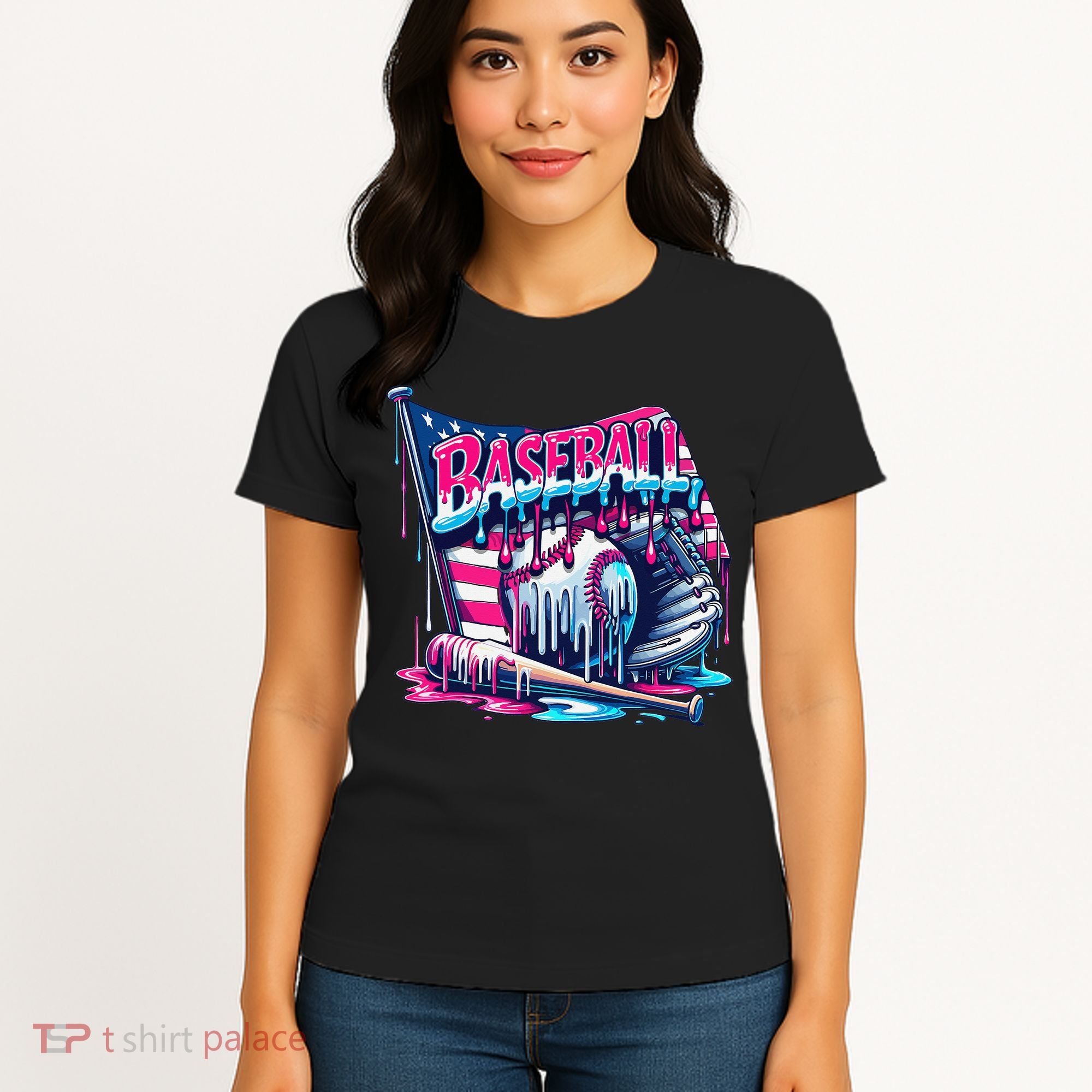 Baseball Drip For Ice Cream Drip Bat Baseball Women's T-Shirt