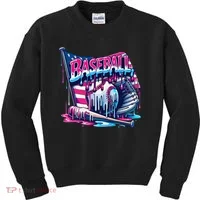 Baseball Drip For Ice Cream Drip Bat Baseball Kids Sweatshirt thumb 0