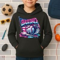 Baseball Drip For Ice Cream Drip Bat Baseball Kids Hoodie thumb 2