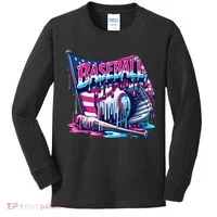 Baseball Drip For Ice Cream Drip Bat Baseball Kids Long Sleeve Shirt thumb 0
