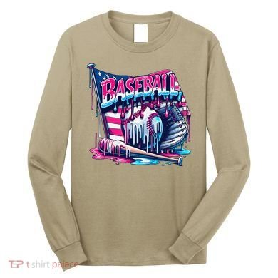 Baseball Drip For Ice Cream Drip Bat Baseball Long Sleeve Shirt