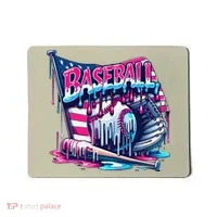 Baseball Drip For Ice Cream Drip Bat Baseball Mousepad thumb 0