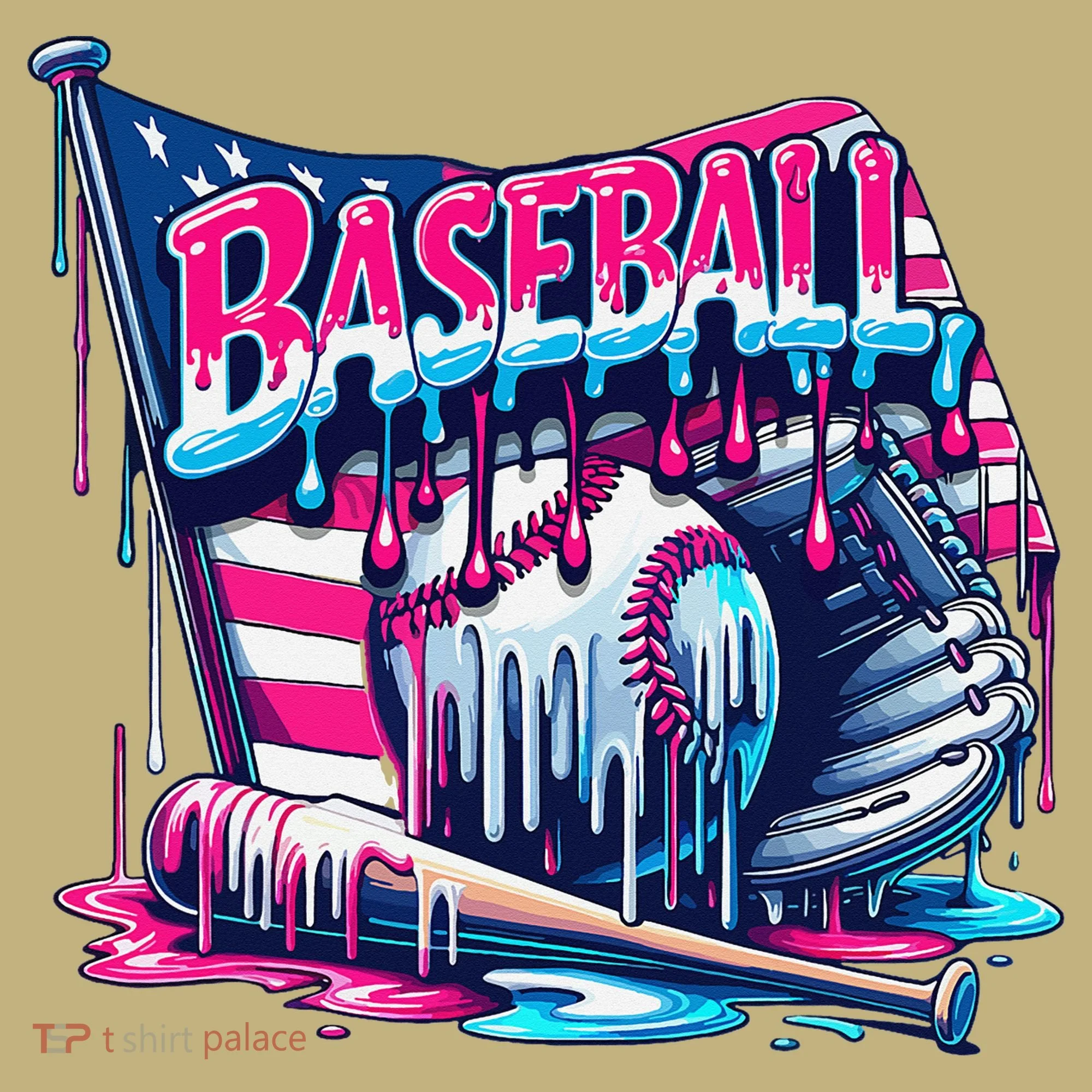 Baseball Drip For Ice Cream Drip Bat Baseball Mousepad