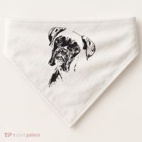 BOXER DOG FACE DOG LOVERS BOXER DOG GIFT USA-Made Doggie Bandana thumb 0