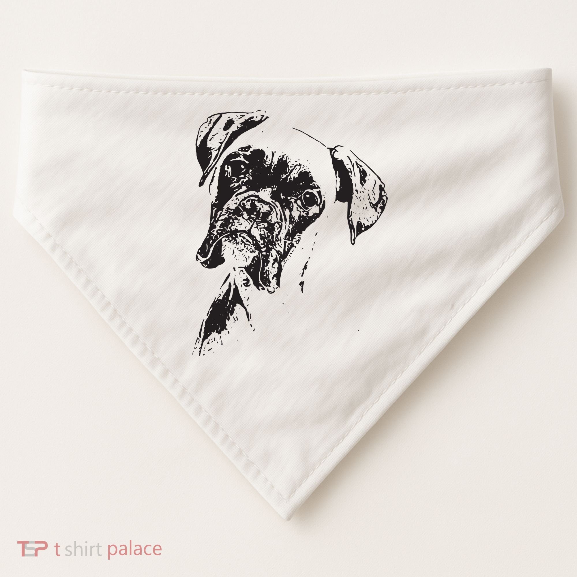 BOXER DOG FACE DOG LOVERS BOXER DOG GIFT USA-Made Doggie Bandana