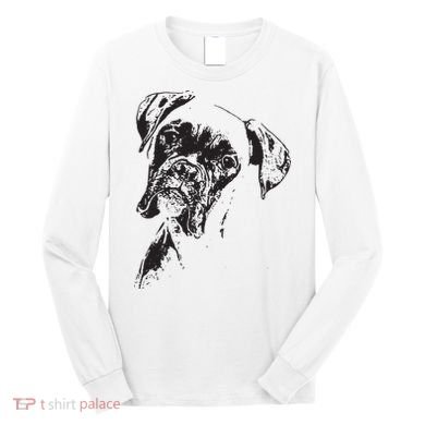 BOXER DOG FACE DOG LOVERS BOXER DOG GIFT Long Sleeve Shirt