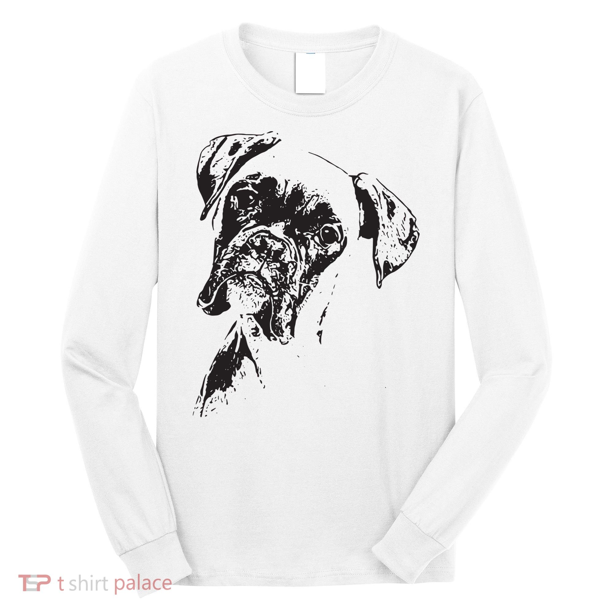 BOXER DOG FACE DOG LOVERS BOXER DOG GIFT Long Sleeve Shirt