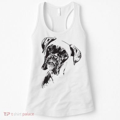 BOXER DOG FACE DOG LOVERS BOXER DOG GIFT Women's Tank Top