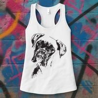 BOXER DOG FACE DOG LOVERS BOXER DOG GIFT Women's Tank Top thumb 3