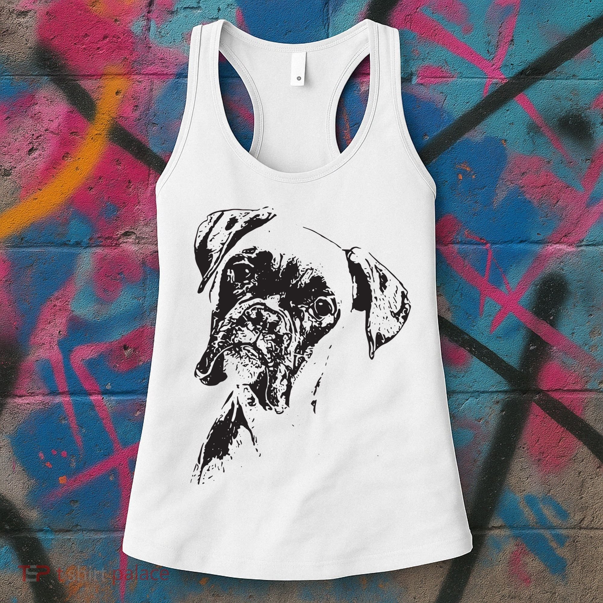BOXER DOG FACE DOG LOVERS BOXER DOG GIFT Women's Tank Top