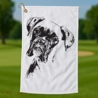 BOXER DOG FACE DOG LOVERS BOXER DOG GIFT Golf Towel thumb 1