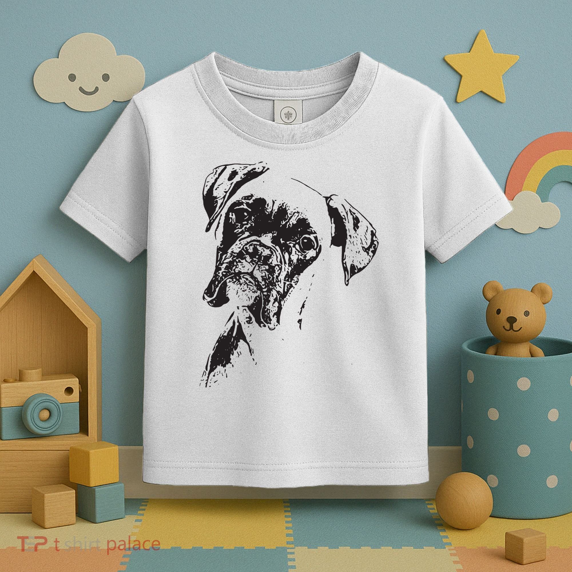 BOXER DOG FACE DOG LOVERS BOXER DOG GIFT Toddler T-Shirt