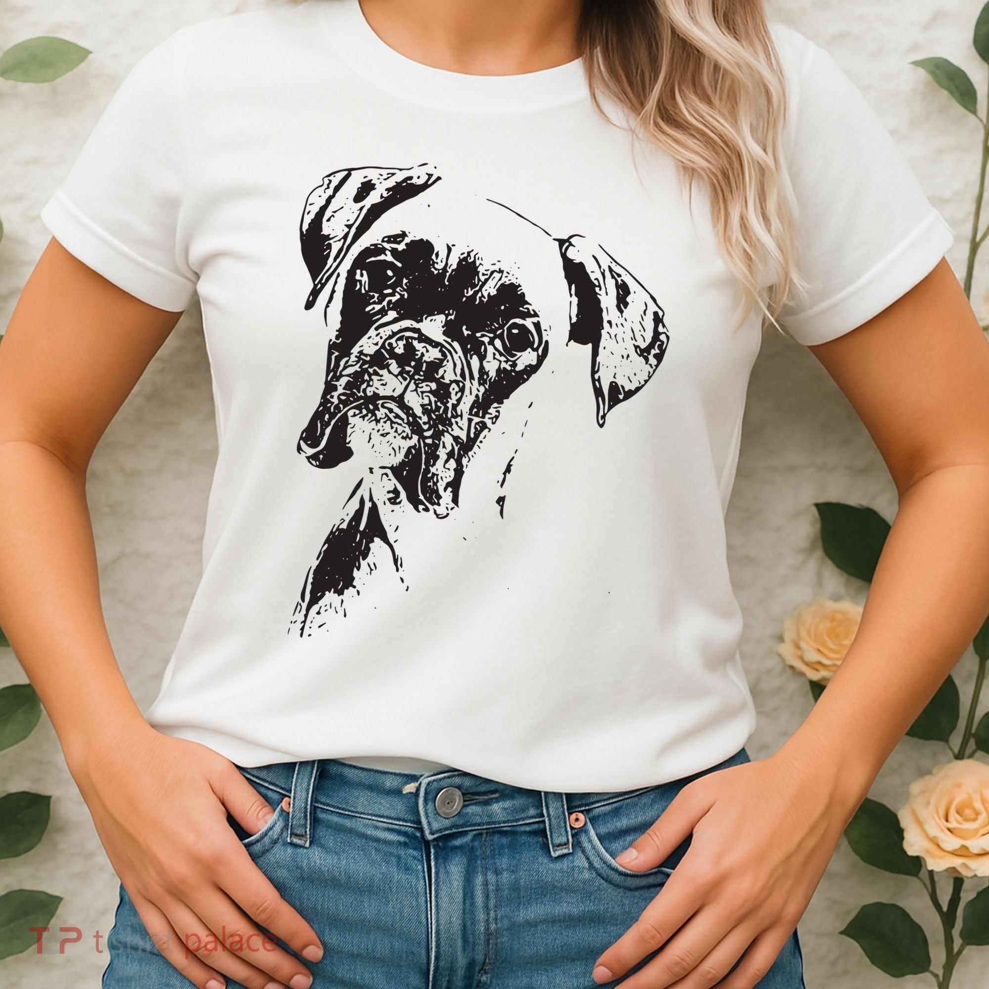 BOXER DOG FACE DOG LOVERS BOXER DOG GIFT Women's T-Shirt