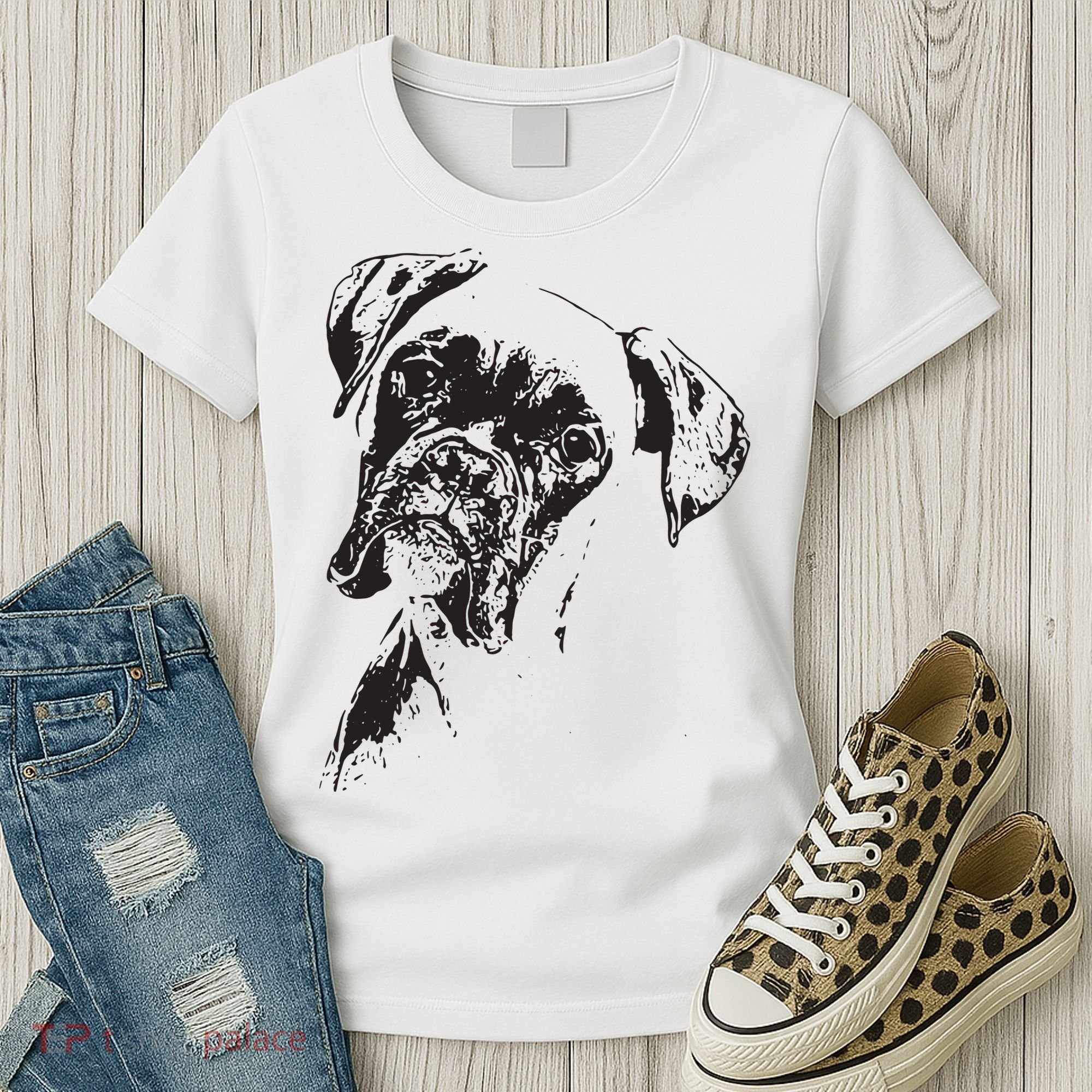 BOXER DOG FACE DOG LOVERS BOXER DOG GIFT Women's T-Shirt