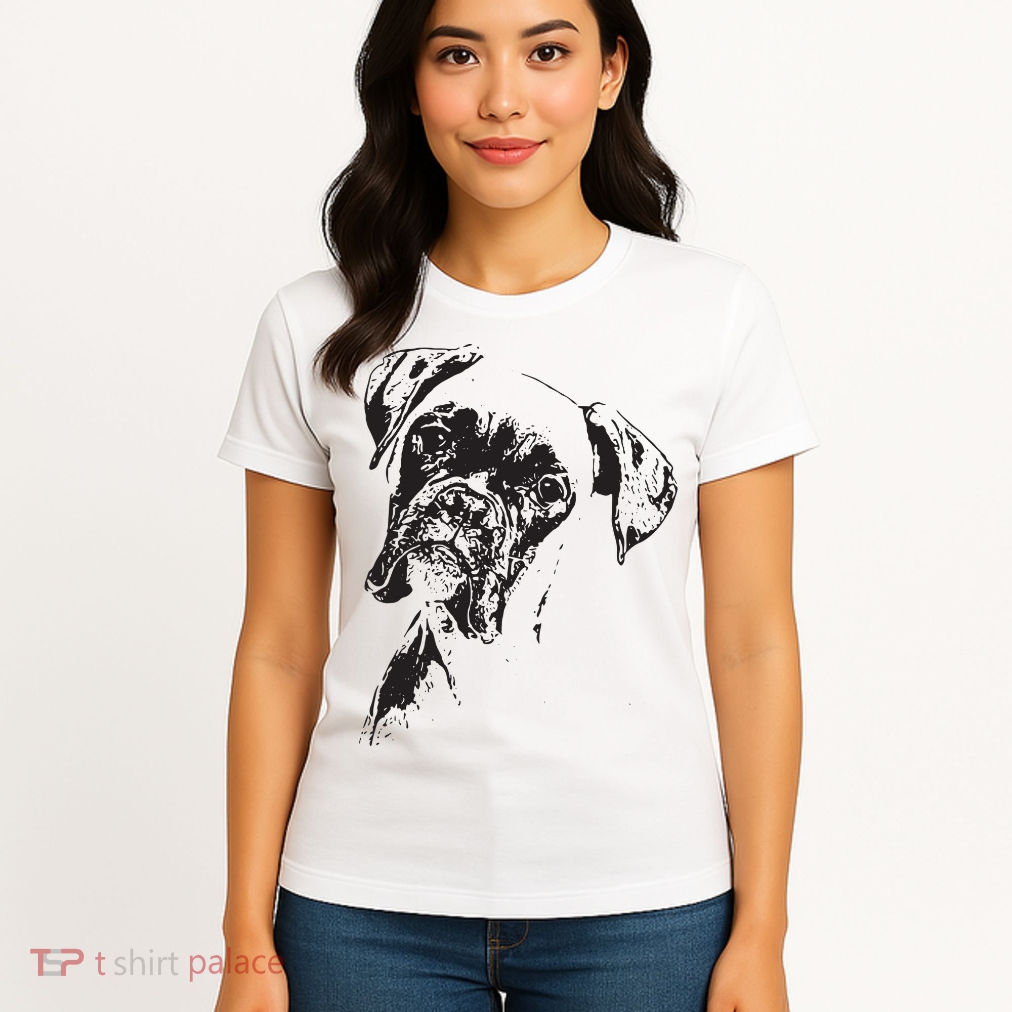 BOXER DOG FACE DOG LOVERS BOXER DOG GIFT Women's T-Shirt