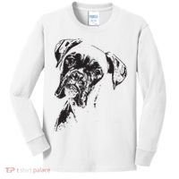 BOXER DOG FACE DOG LOVERS BOXER DOG GIFT Kids Long Sleeve Shirt thumb 0