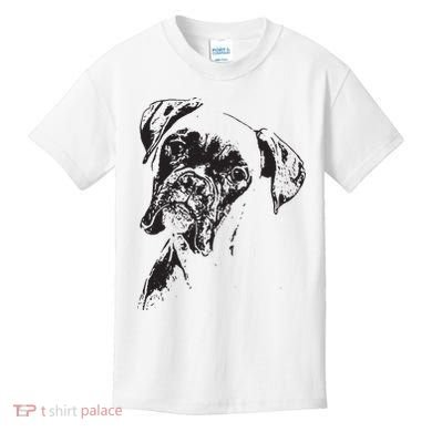 BOXER DOG FACE DOG LOVERS BOXER DOG GIFT Kids T-Shirt