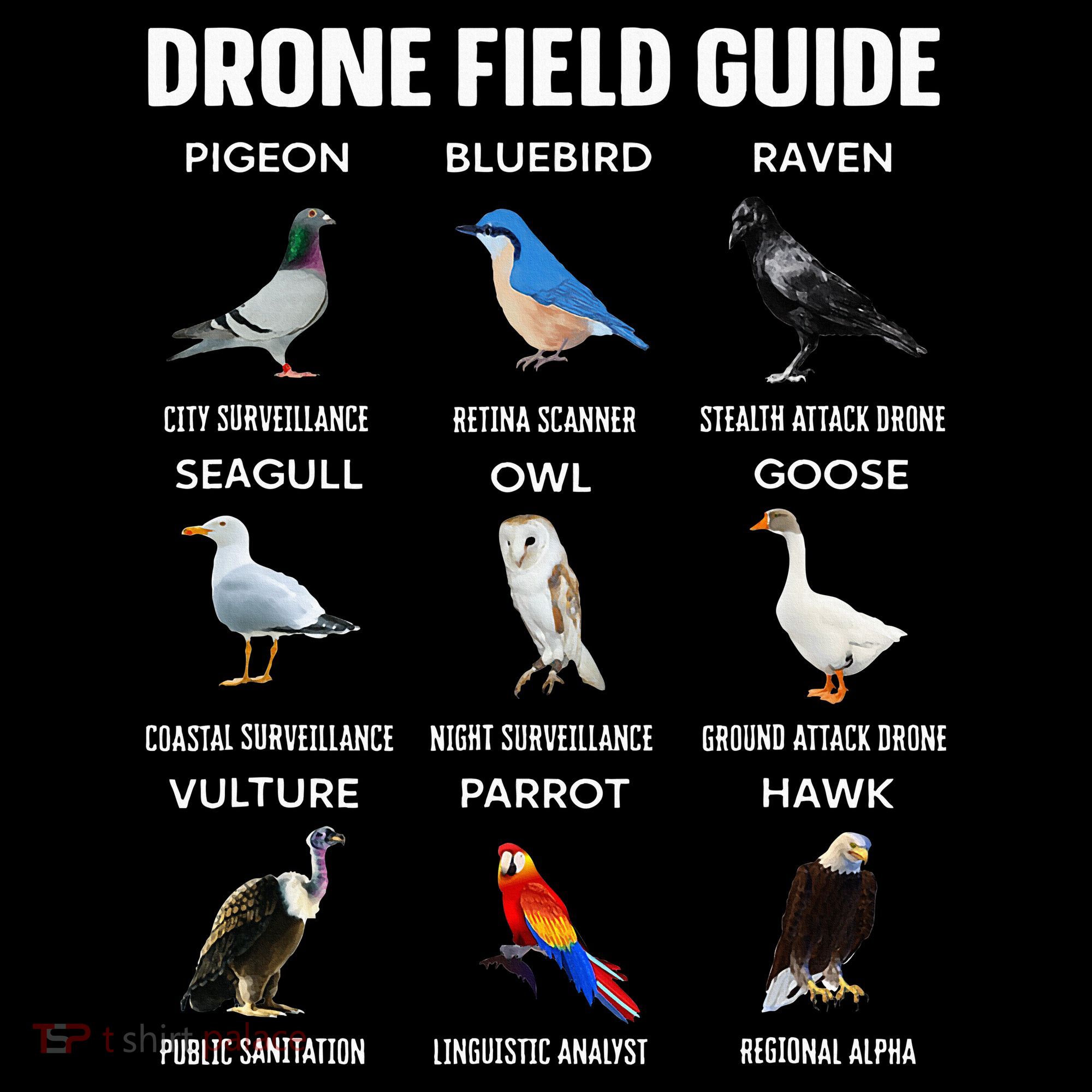 Birds Drone Field Guide They Aren’T Real Bucket Hat