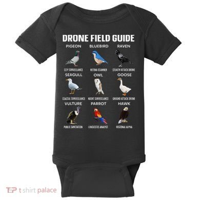 Birds Drone Field Guide They Aren’T Real Baby Bodysuit