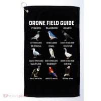 Birds Drone Field Guide They Aren’T Real Golf Towel thumb 0