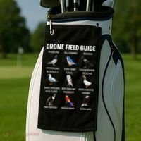 Birds Drone Field Guide They Aren’T Real Golf Towel thumb 2