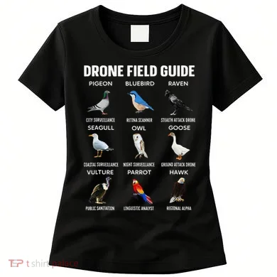Birds Drone Field Guide They Aren’T Real Women's T-Shirt