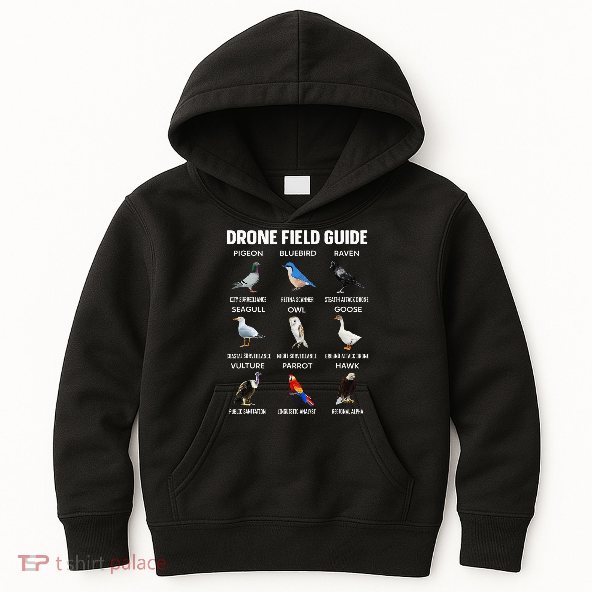 Birds Drone Field Guide They Aren’T Real Kids Hoodie