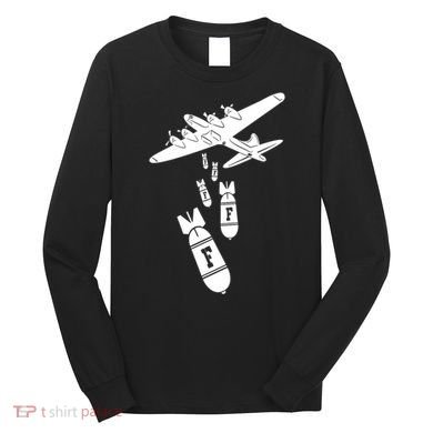 Bomber Dropping F Bombs Funny retro boy Long Sleeve Shirt