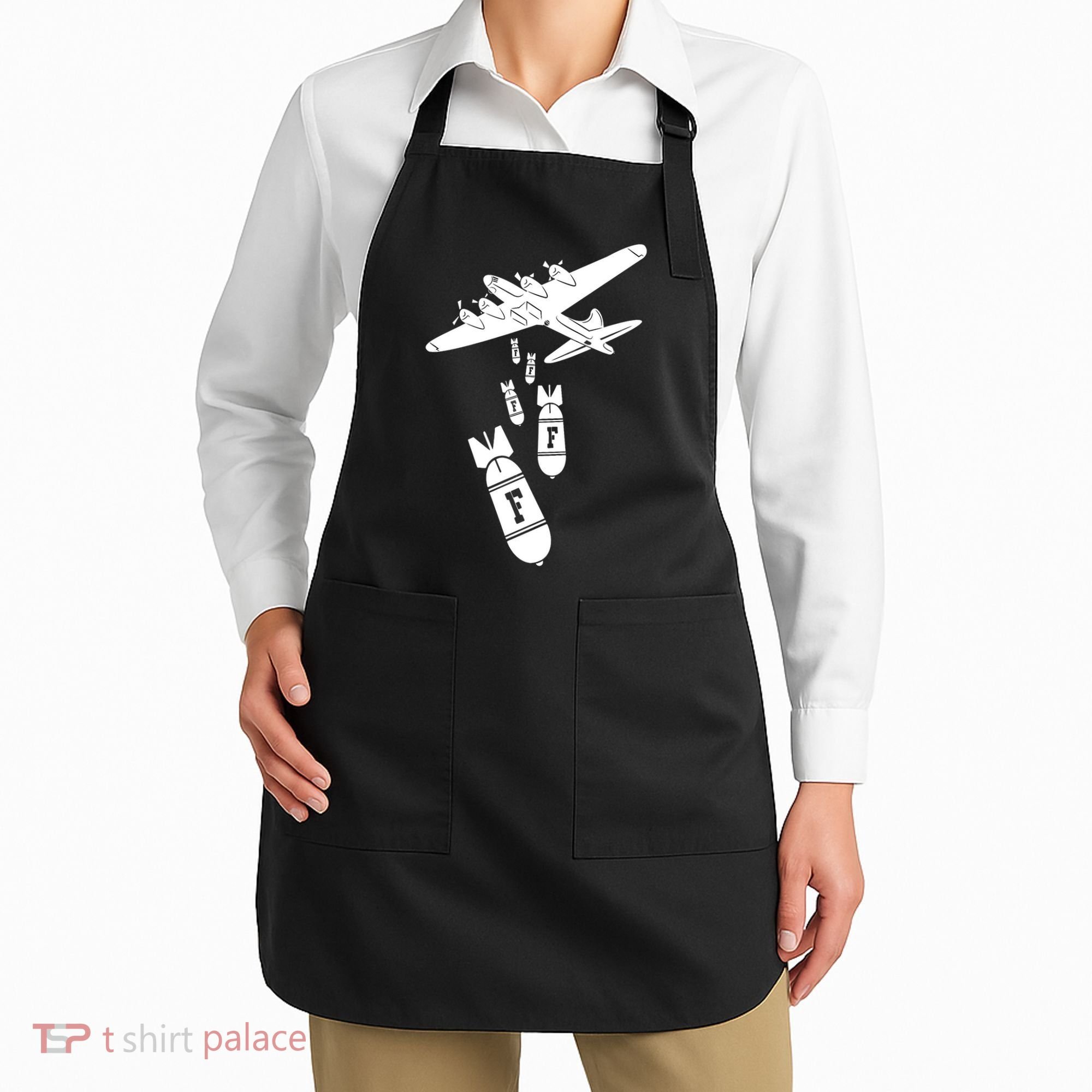 Bomber Dropping F Bombs Funny retro boy Apron