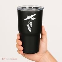 Bomber Dropping F Bombs Funny retro boy Tumbler thumb 2